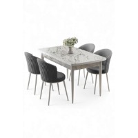 Комплект для столовой Hanah Home Asfel White Marble Grey фото №2 — интернет-магазин Desire.md