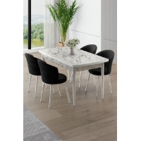 Комплект для столовой Hanah Home Asfel White Marble Black