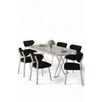 Комплект для столовой Hanah Home Axton White Black фото №2 — интернет-магазин Desire.md