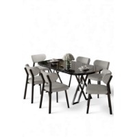 Комплект для столовой Hanah Home Axton Black Marble Grey фото №2 — интернет-магазин Desire.md
