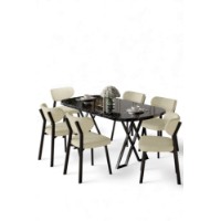 Комплект для столовой Hanah Home Axton Black Marble Cream фото №2 — интернет-магазин Desire.md