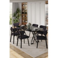 Комплект для столовой Hanah Home Axton Black Marble Anthracite