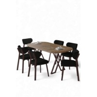 Комплект для столовой Hanah Home Axton Atlantic Pine Black фото №2 — интернет-магазин Desire.md