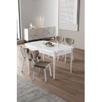 Комплект для столовой Hanah Home Exve White Cappuccino