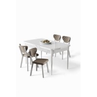 Комплект для столовой Hanah Home Exve White Cappuccino фото №2 — интернет-магазин Desire.md
