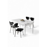 Комплект для столовой Hanah Home Exve White Black фото №2 — интернет-магазин Desire.md