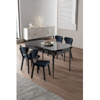 Комплект для столовой Hanah Home Exve Black Marble Anthracite