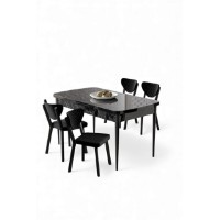 Комплект для столовой Hanah Home Exve Black Marble Black фото №2 — интернет-магазин Desire.md