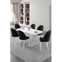 Комплект для столовой Hanah Home Kaye White Black