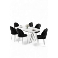 Комплект для столовой Hanah Home Kaye White Black фото №2 — интернет-магазин Desire.md