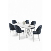 Комплект для столовой Hanah Home Kaye White Anthracite фото №2 — интернет-магазин Desire.md