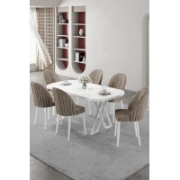 Комплект для столовой Hanah Home Kaye White Cappuccino
