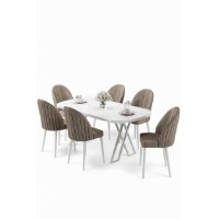 Комплект для столовой Hanah Home Kaye White Cappuccino фото №2 — интернет-магазин Desire.md