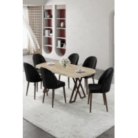 Set mobilă pentru bucătărie Hanah Home Kaye Travertine Black