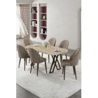 Комплект для столовой Hanah Home Kaye Travertine Cappuccino