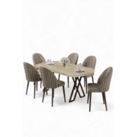 Комплект для столовой Hanah Home Kaye Travertine Cappuccino фото №2 — интернет-магазин Desire.md