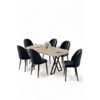 Комплект для столовой Hanah Home Kaye Travertine Anthracite фото №2 — интернет-магазин Desire.md
