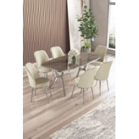 Комплект для столовой Hanah Home Lena Anthracite Chrome Cream