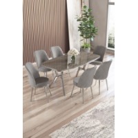 Set mobilă pentru bucătărie Hanah Home Lena Anthracite Chrome Grey