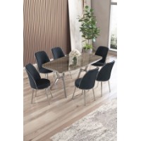 Комплект для столовой Hanah Home Lena Anthracite Chrome