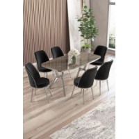 Комплект для столовой Hanah Home Lena Anthracite Chrome Black
