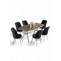 Комплект для столовой Hanah Home Lena Anthracite Chrome Black фото №2 — интернет-магазин Desire.md