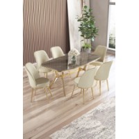 Комплект для столовой Hanah Home Lena Anthracite Gold Cream