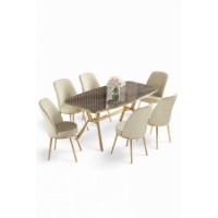 Комплект для столовой Hanah Home Lena Anthracite Gold Cream фото №2 — интернет-магазин Desire.md