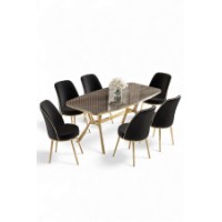 Комплект для столовой Hanah Home Lena Anthracite Gold Black фото №2 — интернет-магазин Desire.md