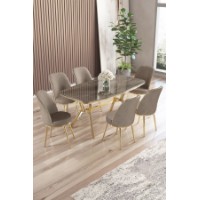 Комплект для столовой Hanah Home Lena Anthracite Gold Cappuccino