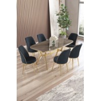 Комплект для столовой Hanah Home Lena Anthracite Gold