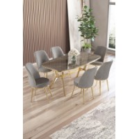 Комплект для столовой Hanah Home Lena Anthracite Gold Grey