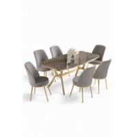 Комплект для столовой Hanah Home Lena Anthracite Gold Grey фото №2 — интернет-магазин Desire.md