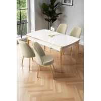 Комплект для столовой Hanah Home Nira White Gold Cream