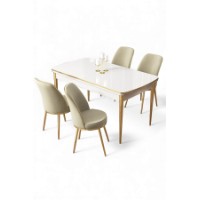 Комплект для столовой Hanah Home Nira White Gold Cream фото №2 — интернет-магазин Desire.md
