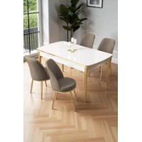 Комплект для столовой Hanah Home Nira White Gold Cappuccino