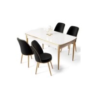 Комплект для столовой Hanah Home Nira White Gold Black фото №2 — интернет-магазин Desire.md