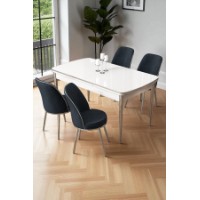 Комплект для столовой Hanah Home Nira White Chrome Anthracite