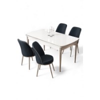 Комплект для столовой Hanah Home Nira White Chrome Anthracite фото №2 — интернет-магазин Desire.md