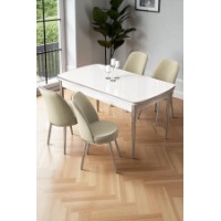 Комплект для столовой Hanah Home Nira White Chrome Cream