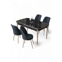 Set mobilă pentru bucătărie Hanah Home Nira Black Marble Chrome Anthracite imaginea #2 — magazin online Desire.md