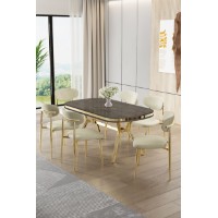 Комплект для столовой Hanah Home Olya Anthracite Gold Cream