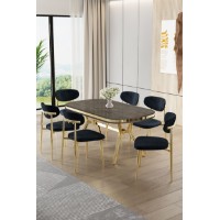 Set mobilă pentru bucătărie Hanah Home Olya Anthracite Gold