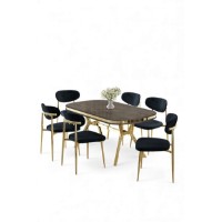 Set mobilă pentru bucătărie Hanah Home Olya Anthracite Gold imaginea #2 — magazin online Desire.md