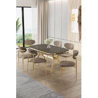 Комплект для столовой Hanah Home Olya Anthracite Gold Cappuccino