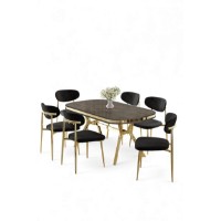 Комплект для столовой Hanah Home Olya Anthracite Gold Black фото №2 — интернет-магазин Desire.md