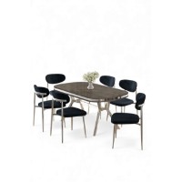 Комплект для столовой Hanah Home Olya Anthracite Chrome фото №2 — интернет-магазин Desire.md