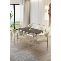 Комплект для столовой Hanah Home Olya Anthracite Chrome Cream