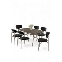 Set mobilă pentru bucătărie Hanah Home Olya Anthracite Chrome Black imaginea #2 — magazin online Desire.md