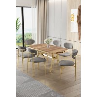 Комплект для столовой Hanah Home Olya Oak Gold Grey